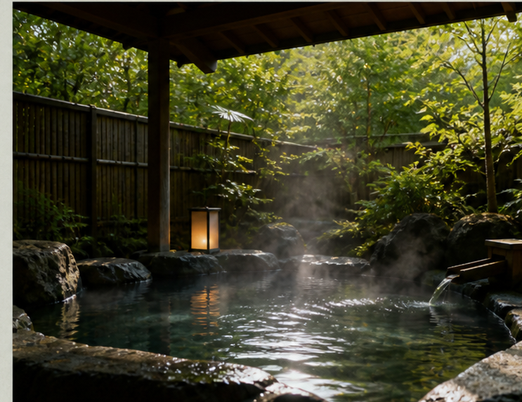 露天風呂　緑に囲まれた湯